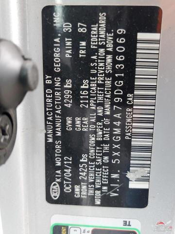 5XXGM4A79DG136069 2013 KIA OPTIMA photo no. 12