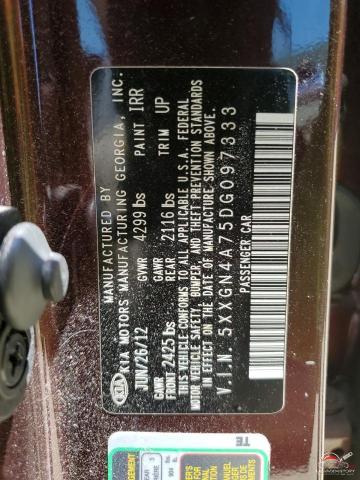 5XXGN4A75DG097333 2013 KIA OPTIMA photo no. 12
