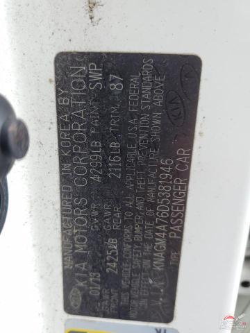 KNAGM4A76D5381946 2013 KIA OPTIMA photo no. 12