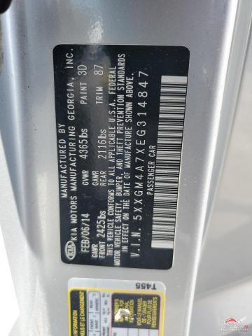 5XXGM4A7XEG314847 2014 KIA OPTIMA photo no. 12