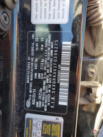 5XXGR4A62FG396275 2015 KIA OPTIMA photo no. 12