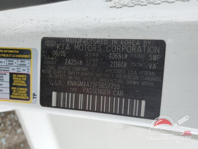 KNAGM4A72F5657753 2015 KIA OPTIMA photo no. 12