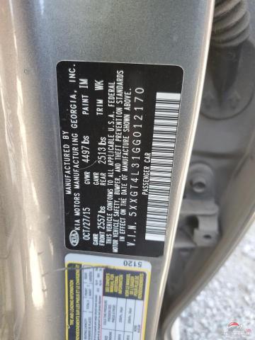 5XXGT4L31GG012170 2016 KIA OPTIMA photo no. 12