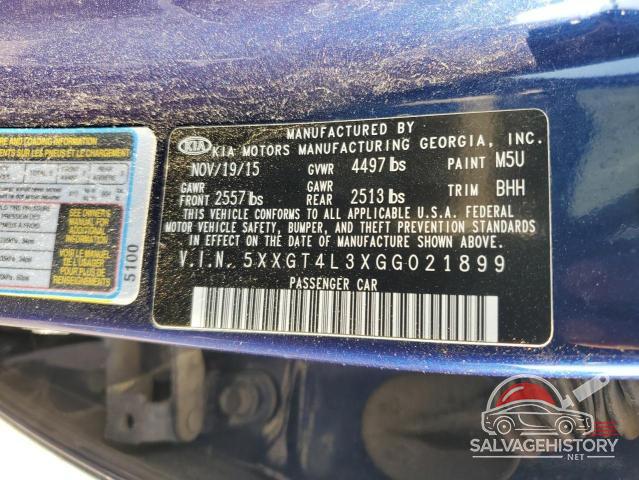 5XXGT4L3XGG021899 2016 KIA OPTIMA photo no. 12