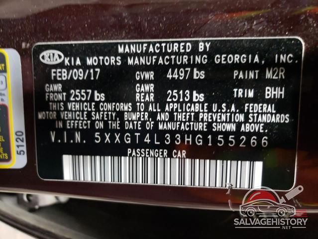 5XXGT4L33HG155266 2017 KIA OPTIMA photo no. 13