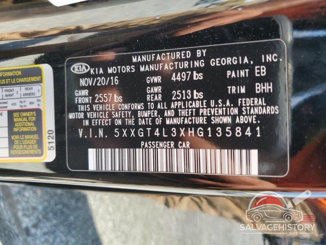 5XXGT4L3XHG135841 2017 KIA OPTIMA photo no. 14