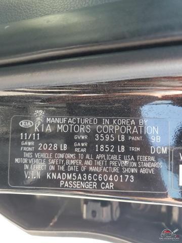 KNADM5A36C6040173 2012 KIA RIO photo no. 12