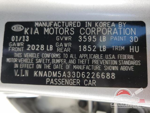 KNADM5A33D6226688 2013 KIA RIO photo no. 12