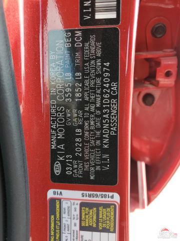 KNADN5A31D6240974 2013 KIA RIO photo no. 12