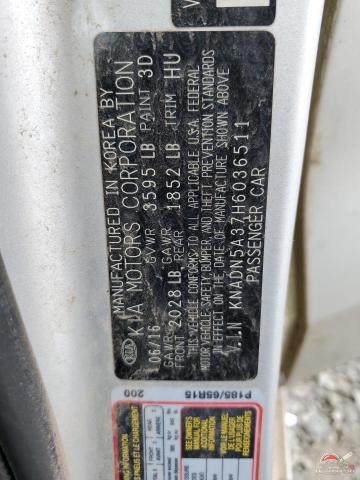 KNADN5A37H6036511 2017 KIA RIO photo no. 12