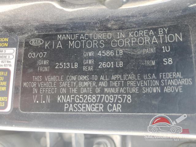 KNAFG526877097578 2007 KIA RONDO photo no. 13
