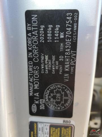 KNAHT8A30E7047543 2014 KIA RONDO photo no. 12