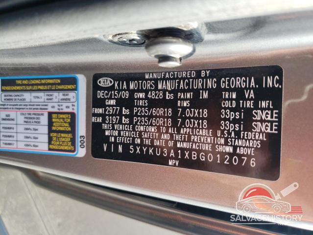 5XYKU3A1XBG012076 2011 KIA SORENTO photo no. 13