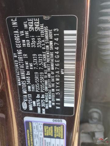 5XYKWDA76EG447413 2014 KIA SORENTO photo no. 13