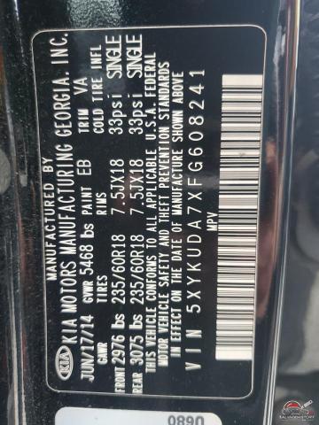 5XYKUDA7XFG608241 2015 KIA SORENTO photo no. 13