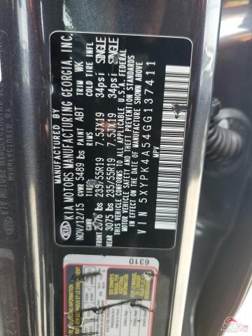 5XYPK4A54GG137411 2016 KIA SORENTO photo no. 13