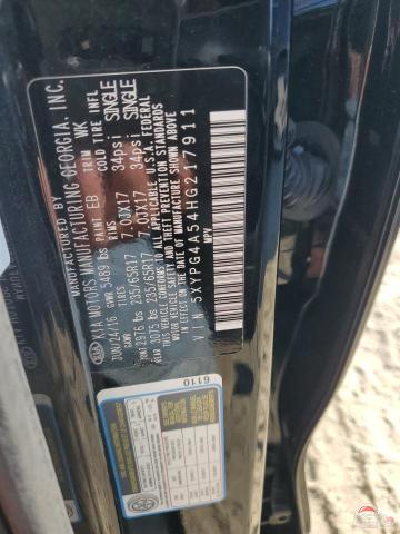 5XYPG4A54HG217911 2017 KIA SORENTO photo no. 12