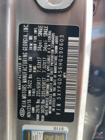 5XYPGDA56HG290603 2017 KIA SORENTO photo no. 13