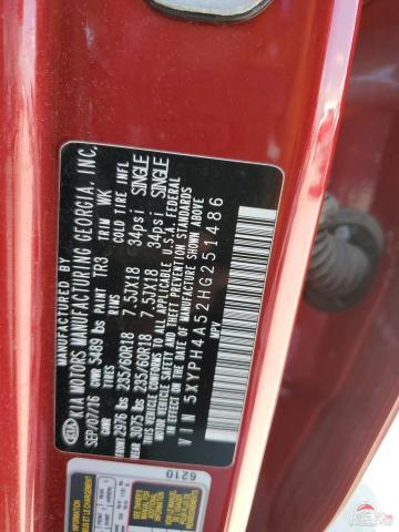 5XYPH4A52HG251486 2017 KIA SORENTO photo no. 12