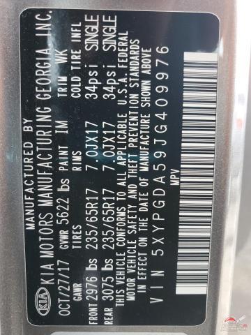 5XYPGDA59JG409976 2018 KIA SORENTO photo no. 12