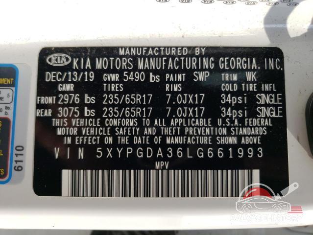 5XYPGDA36LG661993 2020 KIA SORENTO photo no. 13