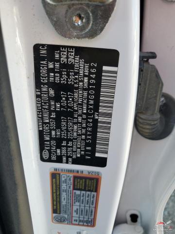 5XYRG4LCXMG019462 2021 KIA SORENTO photo no. 12