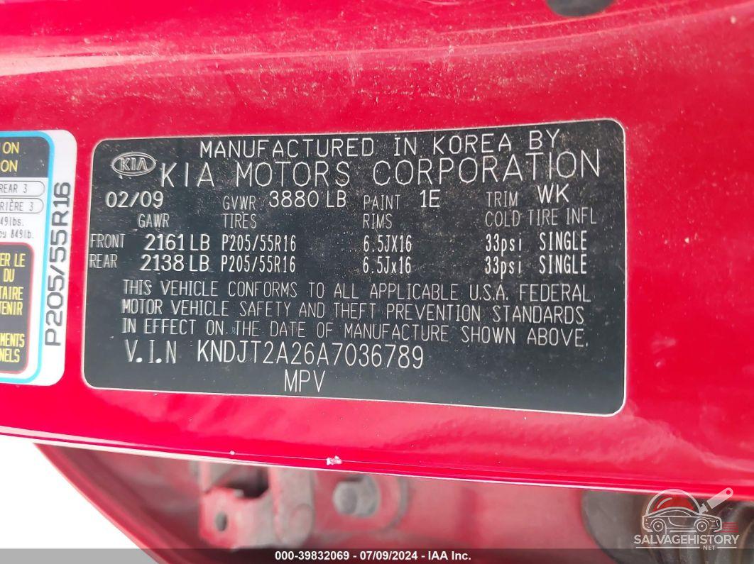 KNDJT2A26A7036789 2010 KIA SOUL photo no. 9