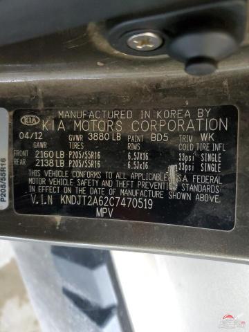 KNDJT2A62C7470519 2012 KIA SOUL photo no. 12
