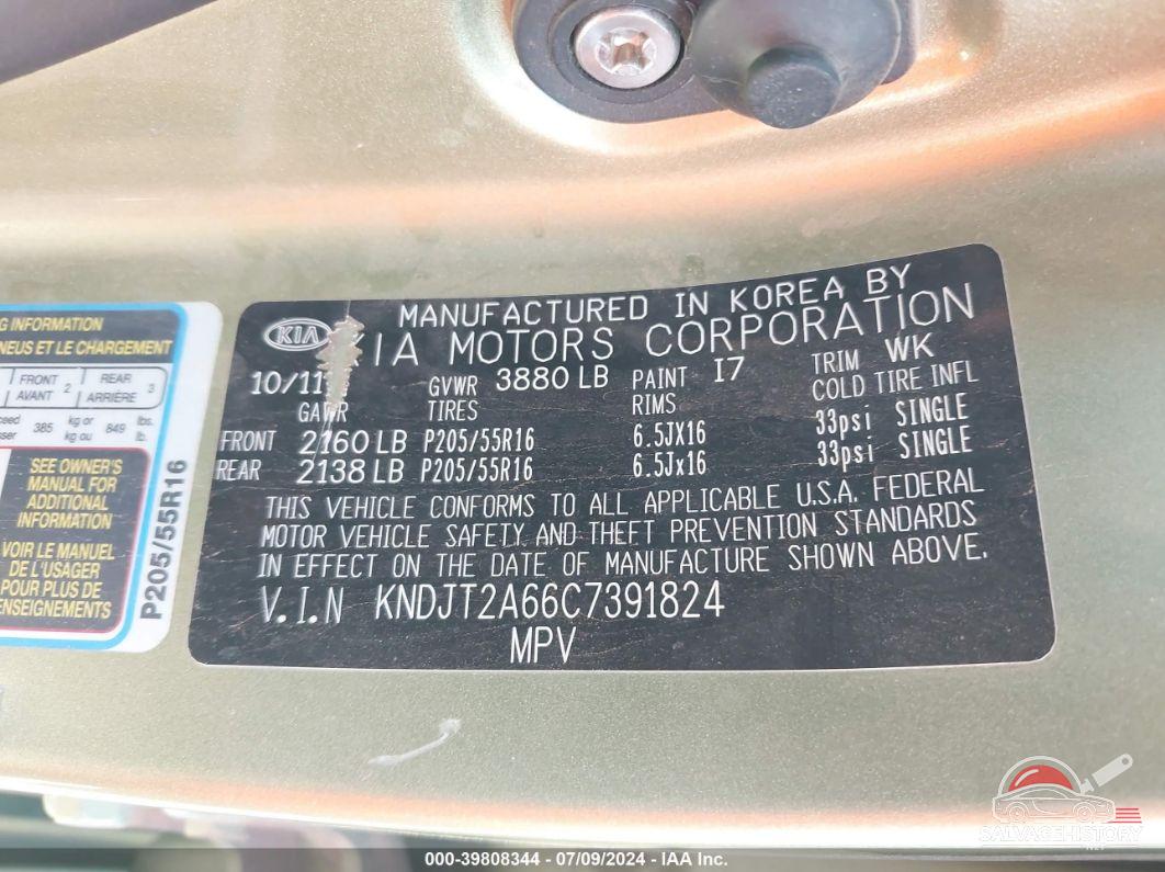 KNDJT2A66C7391824 2012 KIA SOUL photo no. 9