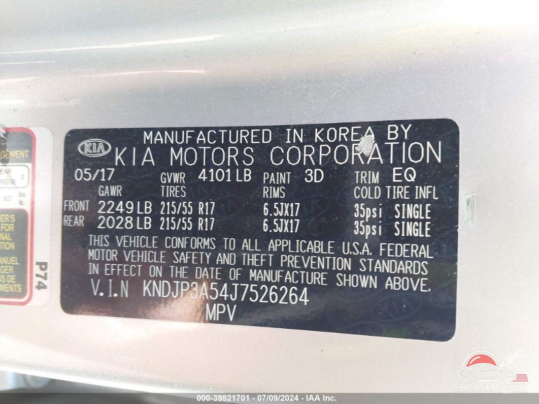KNDJP3A54J7526264 2018 KIA SOUL photo no. 9
