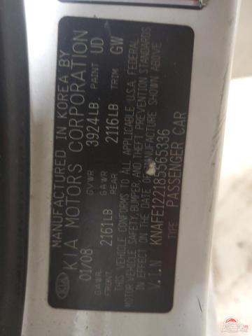 KNAFE122185565336 2008 KIA SPECTRA photo no. 12