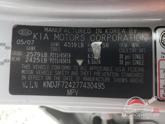 KNDJF724277430495 2007 KIA SPORTAGE photo no. 14