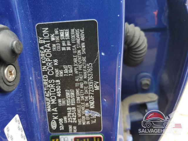 KNDJF723X97637615 2009 KIA SPORTAGE photo no. 13
