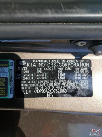 KNDPB3A2XD7521069 2013 KIA SPORTAGE photo no. 12