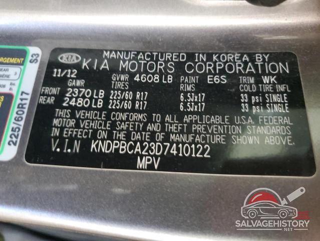 KNDPBCA23D7410122 2013 KIA SPORTAGE photo no. 14