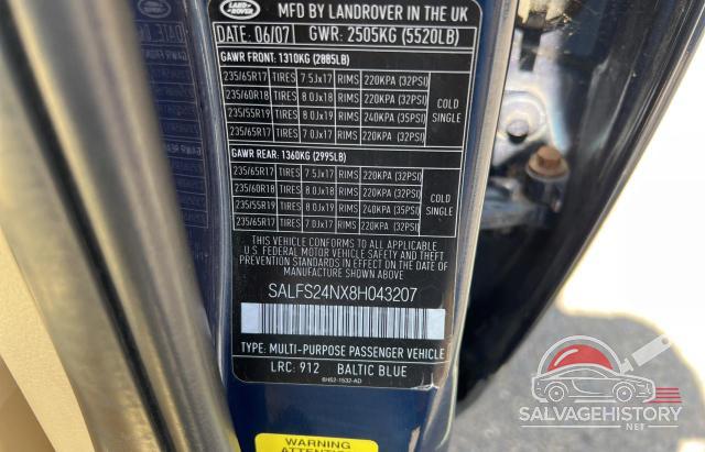 SALFS24NX8H043207 2008 LAND ROVER LR2 photo no. 10