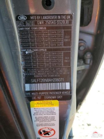 SALFT2BN8AH206071 2010 LAND ROVER LR2 photo no. 13