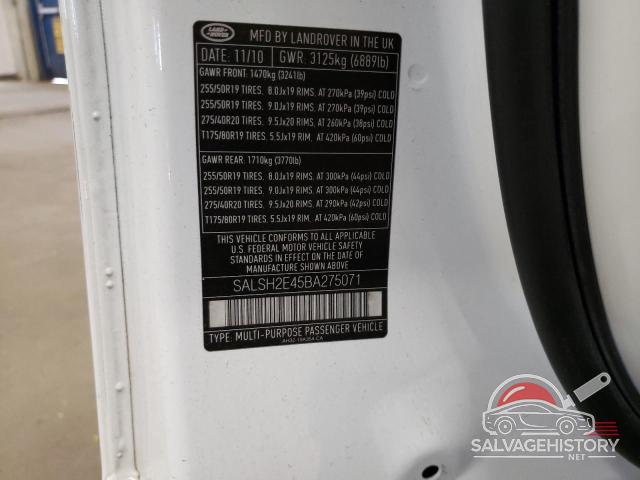 SALSH2E45BA275071 2011 LAND ROVER RANGEROVER photo no. 13