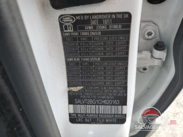 SALVT2BG1CH620163 2012 LAND ROVER RANGEROVER photo no. 13