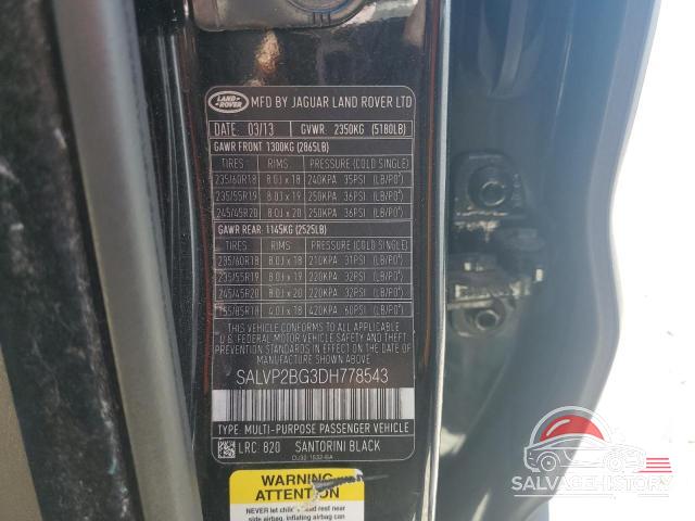SALVP2BG3DH778543 2013 LAND ROVER RANGEROVER photo no. 13
