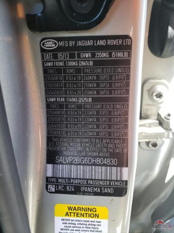 SALVP2BG6DH804830 2013 LAND ROVER RANGEROVER photo no. 12