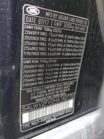 SALWV2FV0HA162770 2017 LAND ROVER RANGEROVER photo no. 13