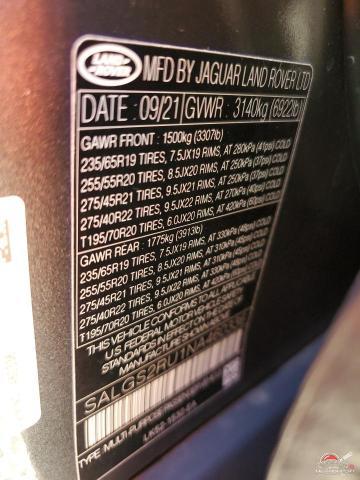 SALGS2RU1NA460336 2022 LAND ROVER RANGEROVER photo no. 14