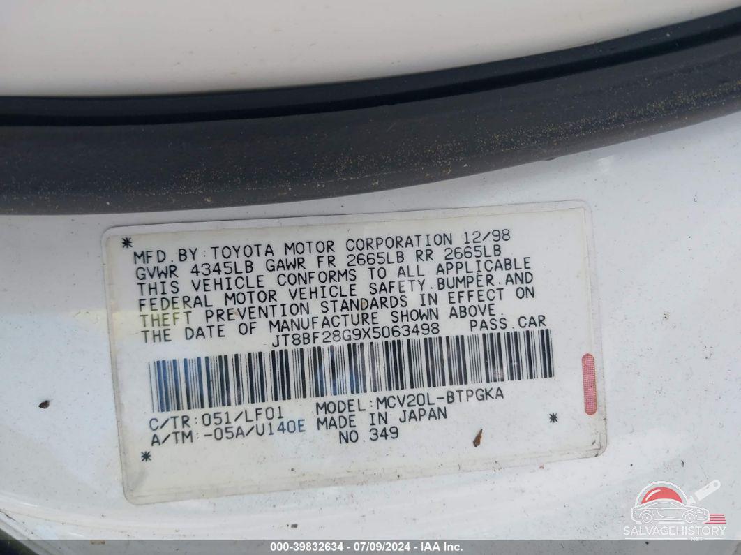 JT8BF28G9X5063498 1999 LEXUS ES 300 photo no. 9