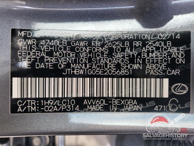 JTHBW1GG5E2056851 2014 LEXUS ES300 photo no. 12
