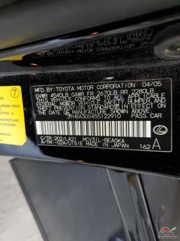 JTHBA30G455122910 2005 LEXUS ES330 photo no. 12