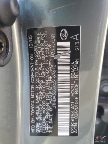 JTHBA30GX65167612 2006 LEXUS ES330 photo no. 13