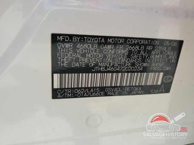 JTHBJ46G472020234 2007 LEXUS ES350 photo no. 13