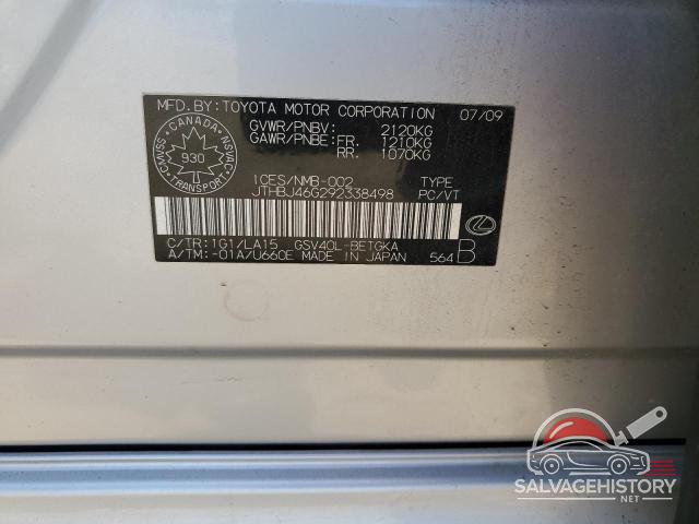 JTHBJ46G292338498 2009 LEXUS ES350 photo no. 12