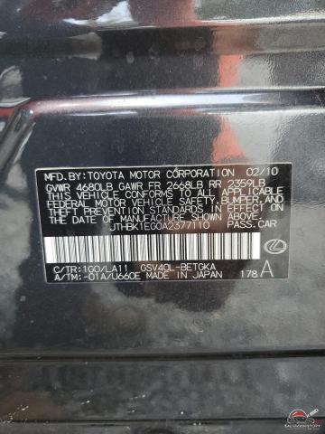 JTHBK1EG0A2377110 2010 LEXUS ES350 photo no. 13